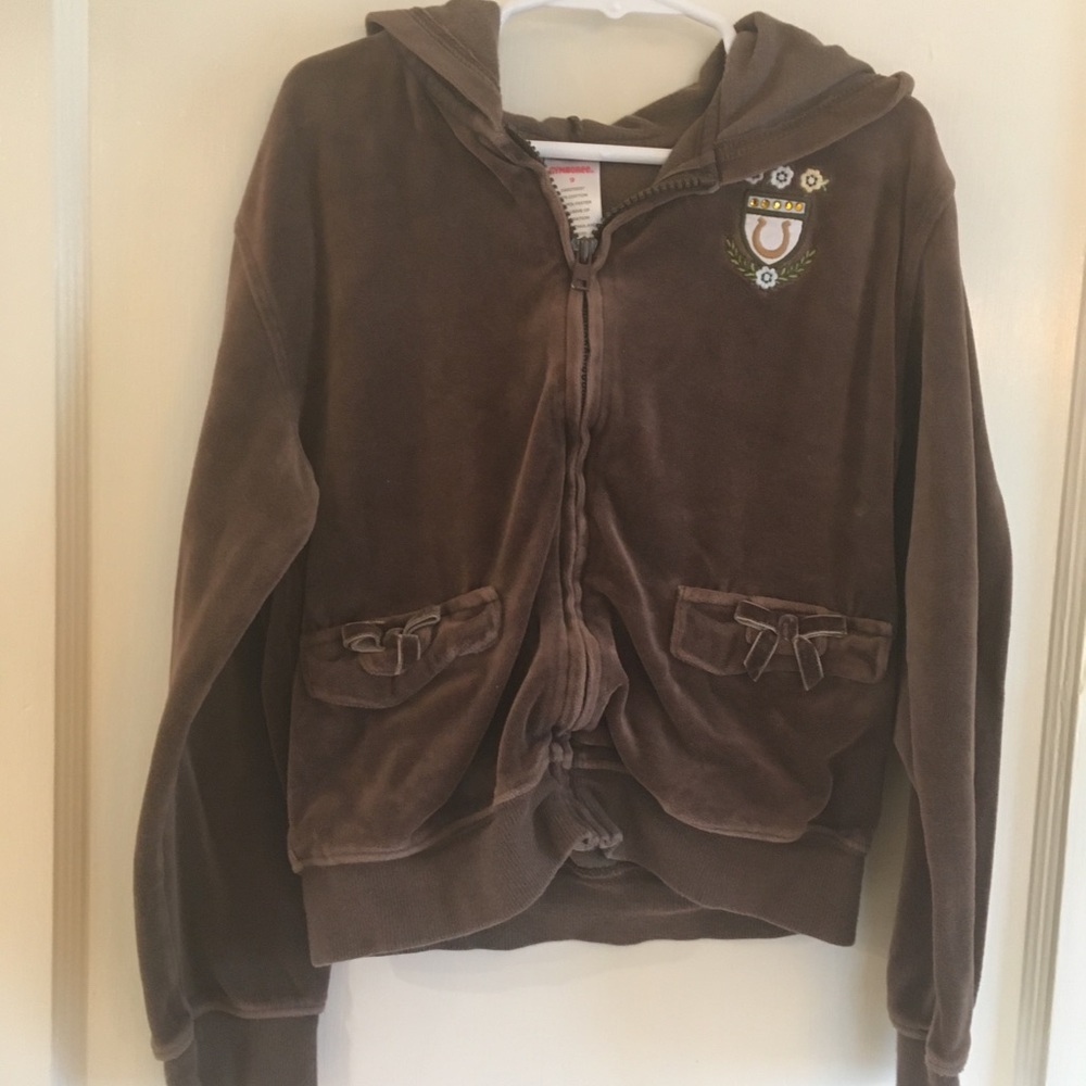 Velvet  hooded sweatshirt